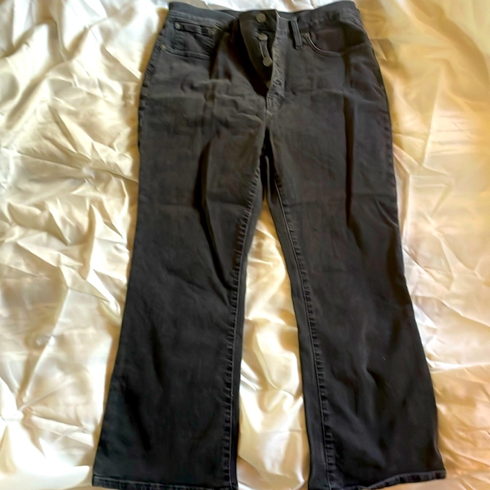Madewell black denim crop jeans